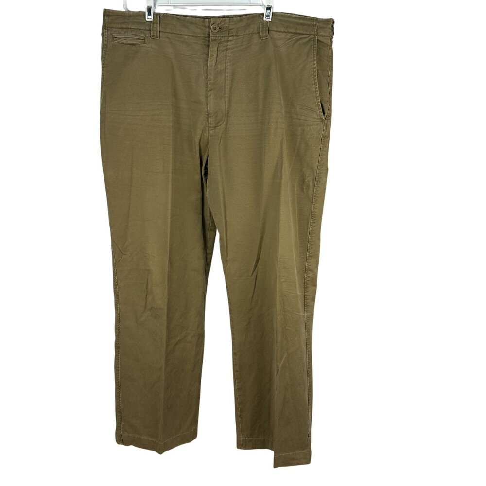 Merona Mens Size 40x32 Straight Fit Casual Chino Pants Olive Green